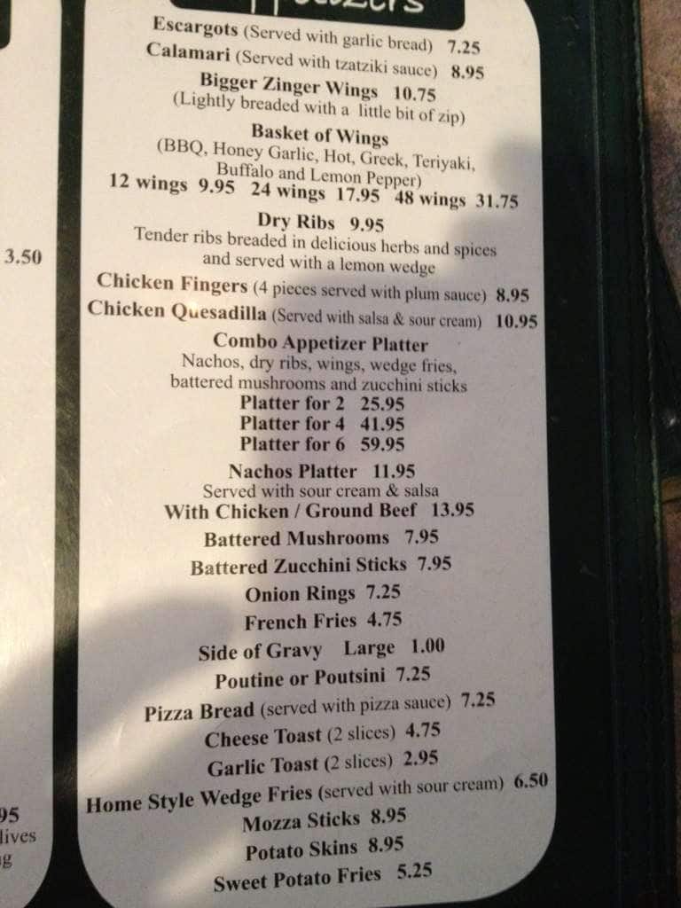 Menu of Regent Family Restaurant & Neighbourhood Pub photo3