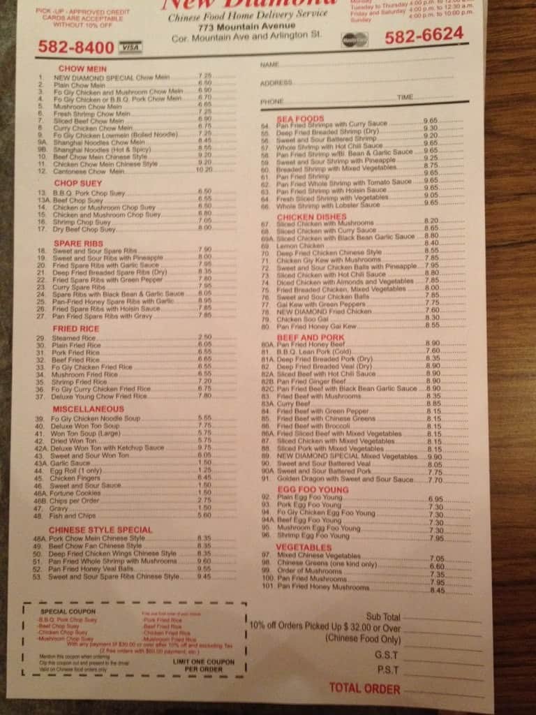 Menu of New Diamond photo2