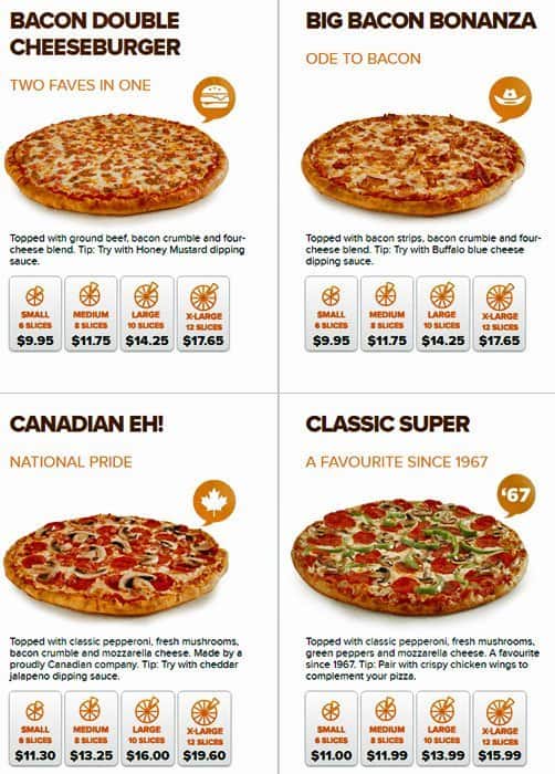 Menu of Pizza Pizza photo3