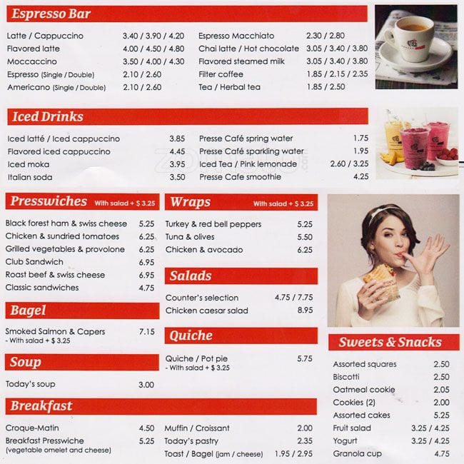 Menu of Presse Cafe photo2