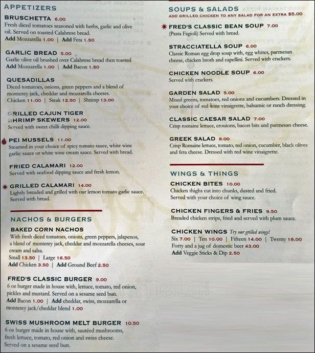 Menu of Fred’s photo2