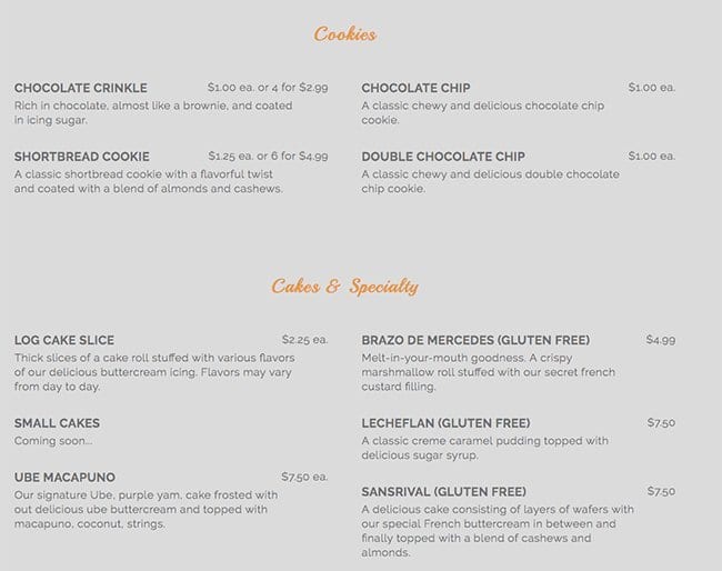 Menu of Manila Sweets Bakeshop photo4