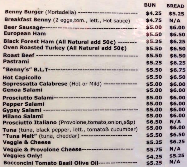 Menu of Benny’s Market photo2