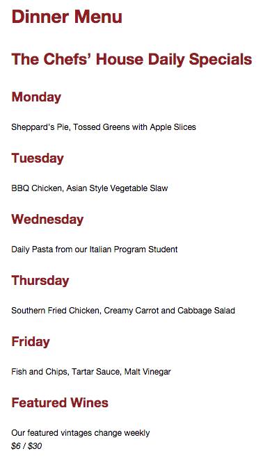 Menu of The Chefs’ House photo8