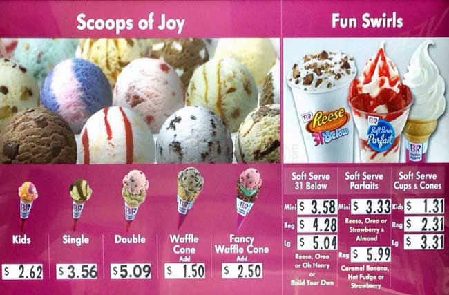 Menu of Baskin Robbins photo4