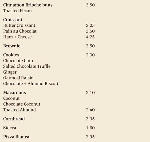 Menu of Terra Breads Bakery & Cafe photo6