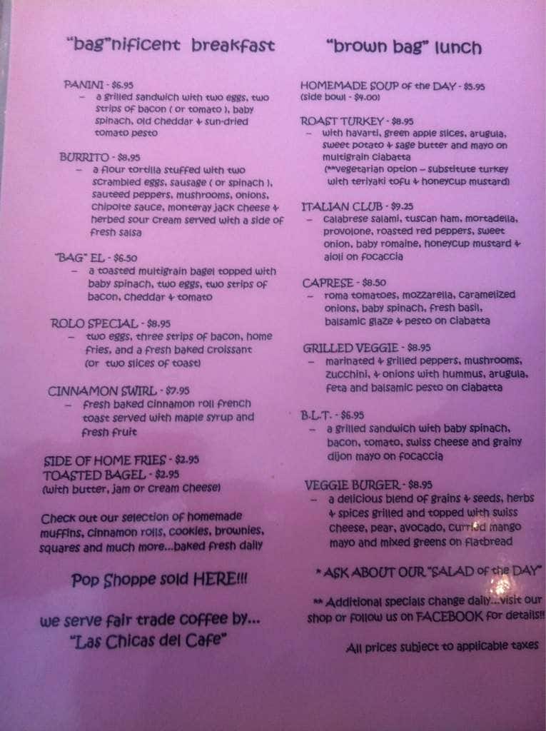 Menu of The Bag Lady photo2