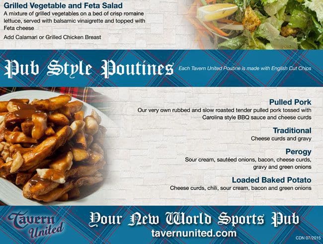 Menu of Tavern United photo5