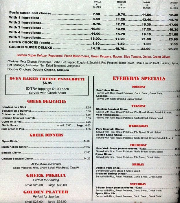Menu of Golden Pizza photo3