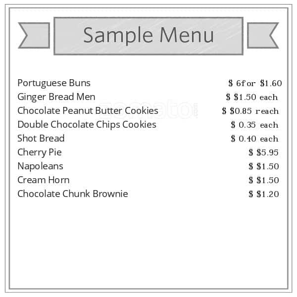 Menu of Hong Hong Bakery photo3