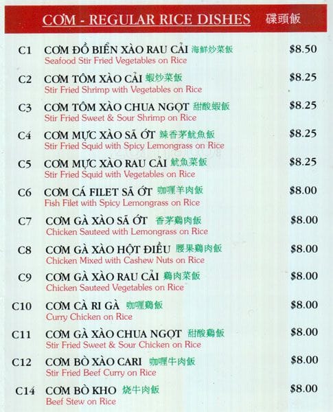 Menu of Pho Com Vietnam photo5