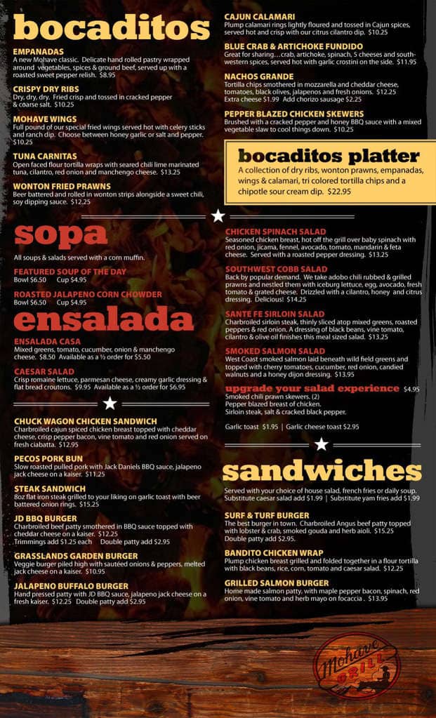 Menu of Mohave Grill photo2