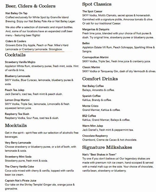 Menu of White Spot photo11