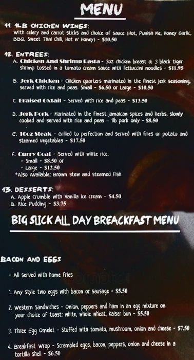 Menu of Big Slick Tap And Grill photo4