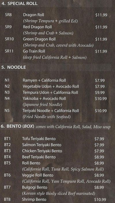 Menu of Sushi4u photo4