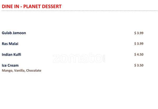 Menu of Planet India Restaurant photo14