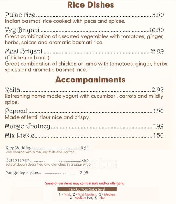 Menu of Curry Sensation photo9