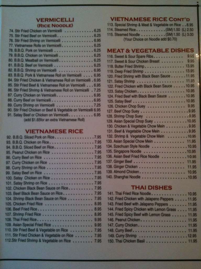 Menu of Saskatoon Asian Restaurant photo4