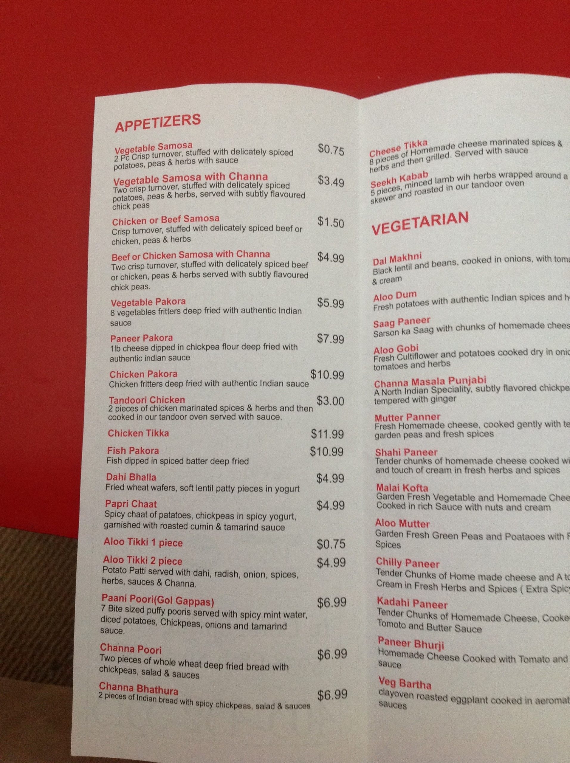 Menu of Taste of India Sweet House and Restaurant photo3