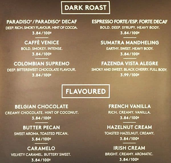 Menu of Second Cup Coffee Co. photo3