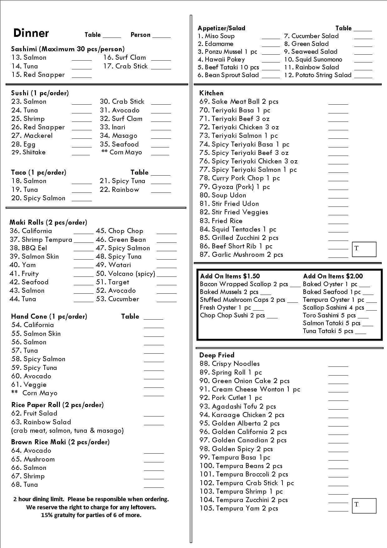 Menu of Watari photo8