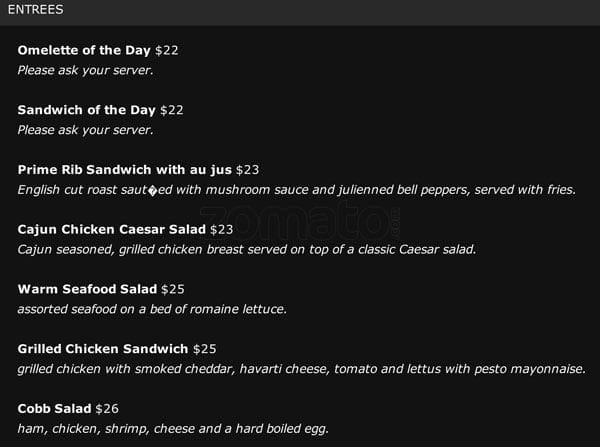 Menu of Top of Vancouver Revolving Restaurant photo5