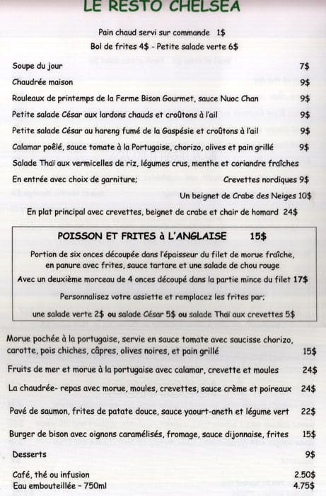 Menu of Le Resto photo3