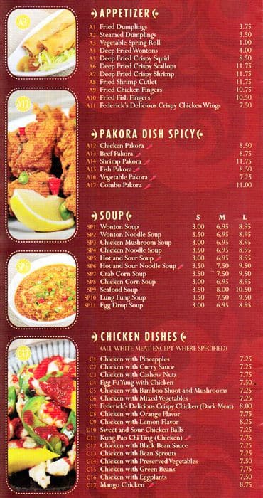 Menu of Federick Restaurant photo2