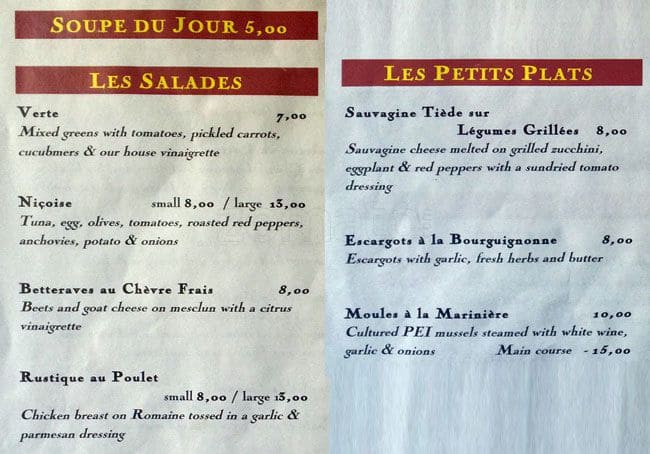 Menu of Le Paradis photo3