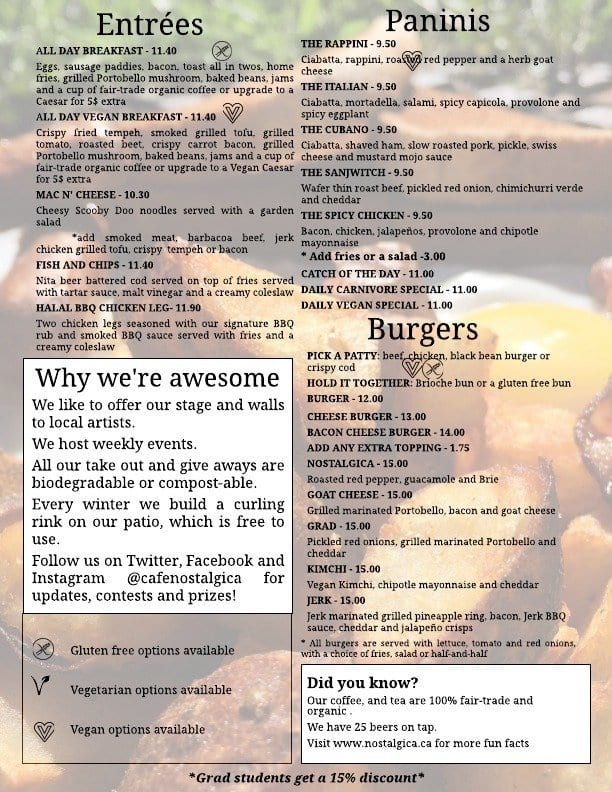 Menu of Café Nostalgica photo4