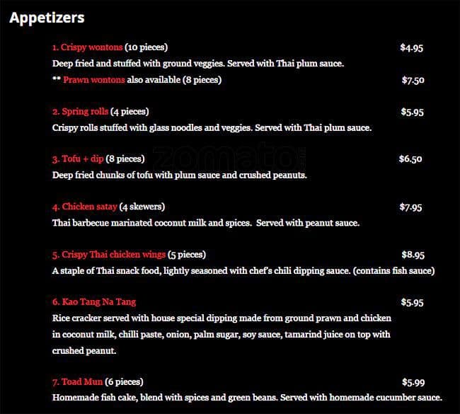 Menu of Take Thai Home photo2