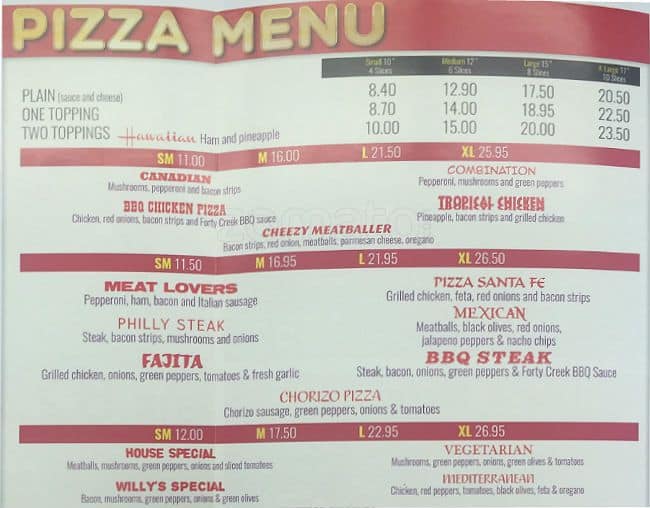 Menu of Willy’s Pizza photo6