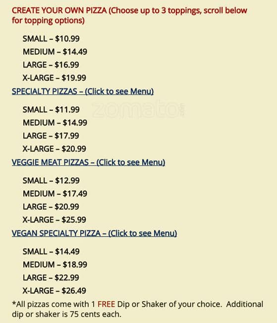 Menu of East Van Pizza photo8