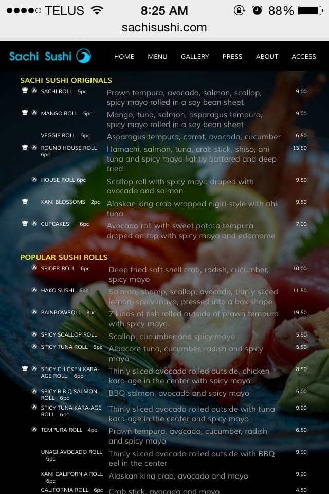 Menu of Sachi Sushi photo2