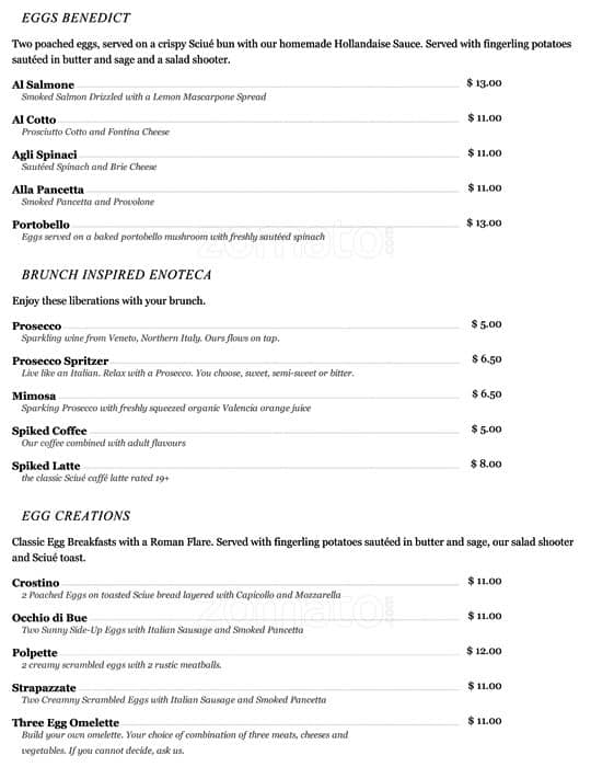 Menu of Sciue photo4