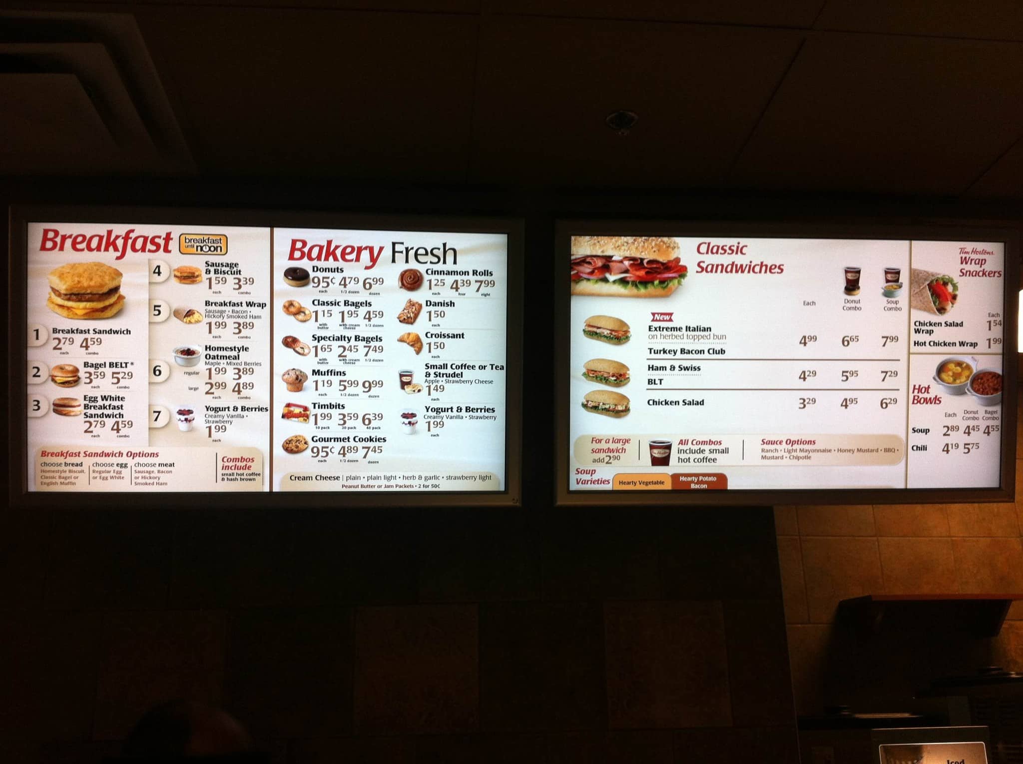 Menu of Tim Hortons photo2