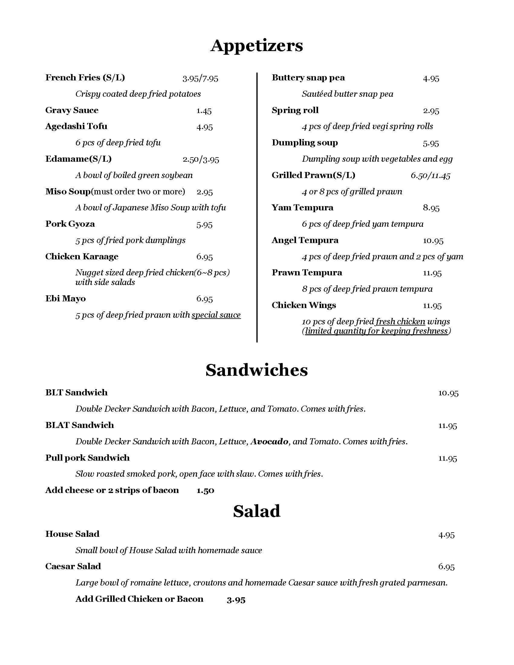 Menu of Angel’s Japanese Restaurant photo4