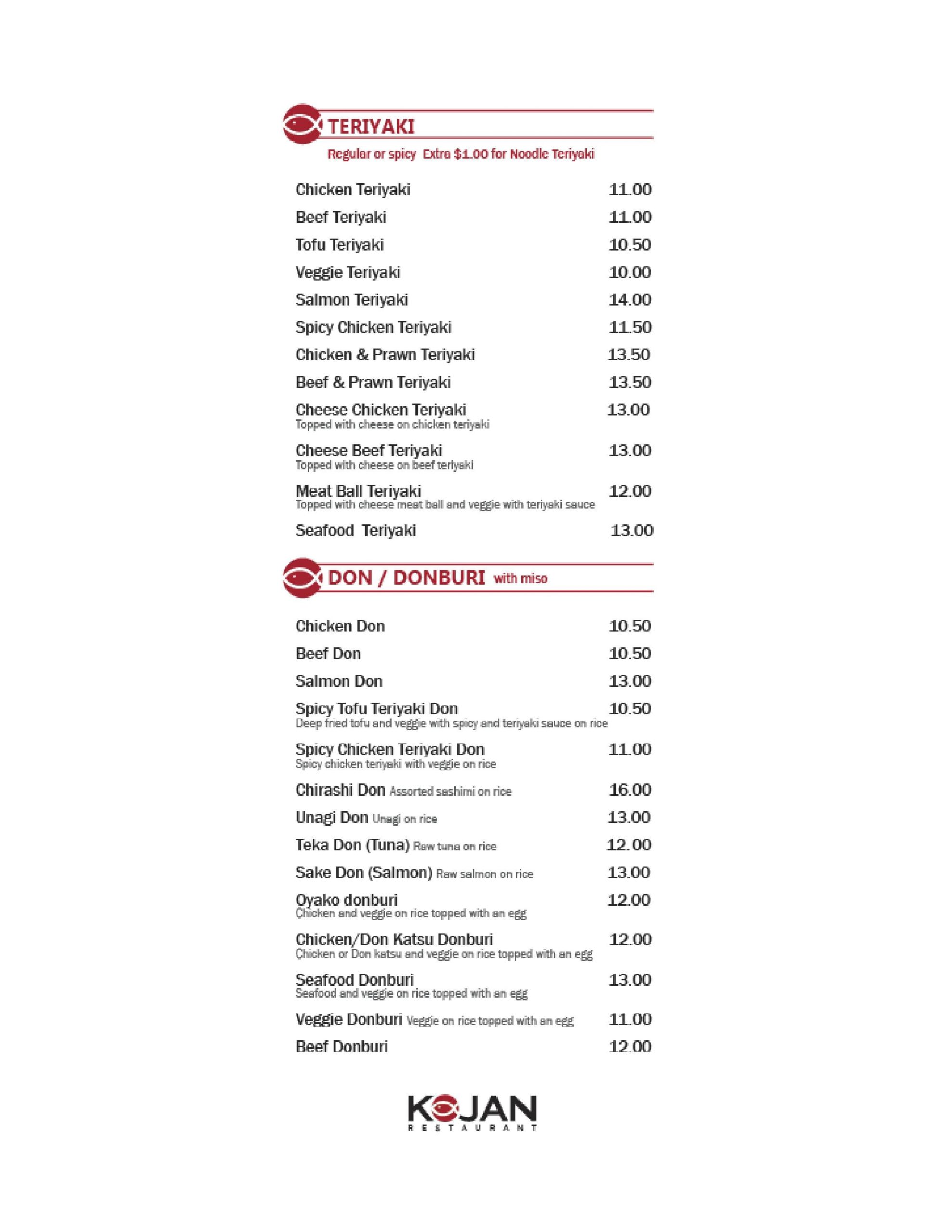 Menu of KoJan Sushi Restaurant photo5