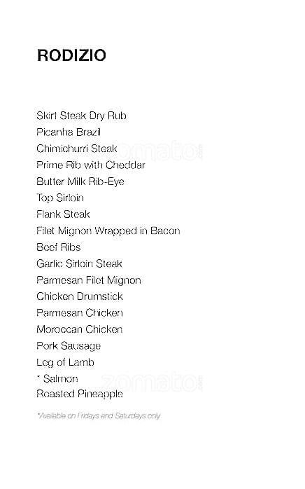 Menu of Copacabana Brazilian Steakhouse photo2