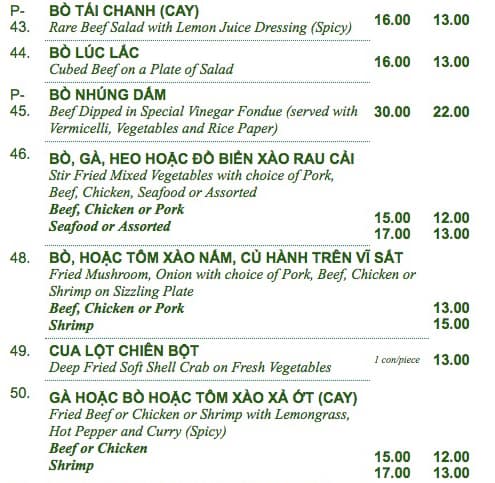 Menu of Pho Hung photo12