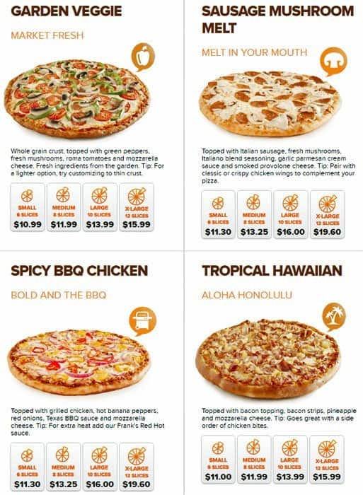 Menu of Pizza Pizza photo4
