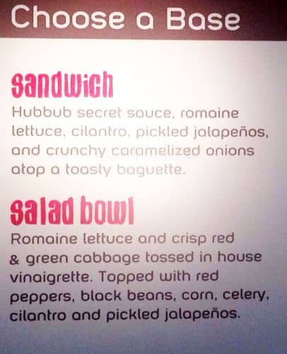 Menu of Hubbub photo2