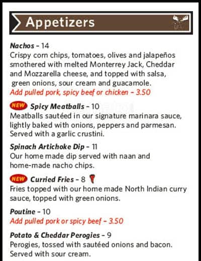 Menu of The Moose and Barrel photo2