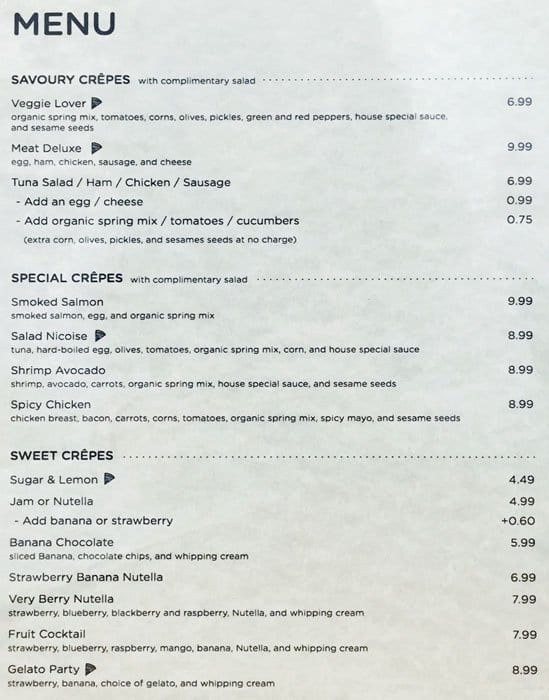 Menu of Spot Crepes & Tea photo2