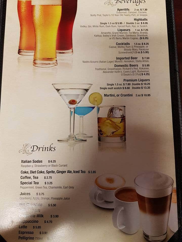 Menu of La Viena Italian Restaurant & Lounge photo3