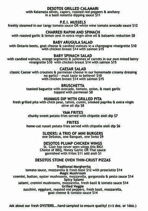Menu of DeSoto’s photo3