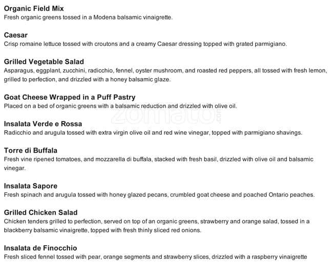 Menu of Sapore By Zafferano photo7