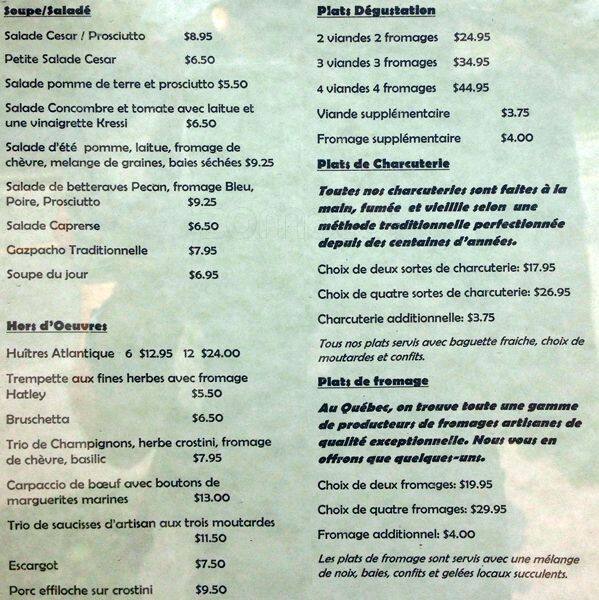 Menu of Terrasse Radisson photo5