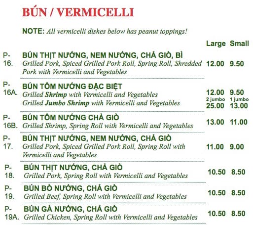 Menu of Pho Hung photo7