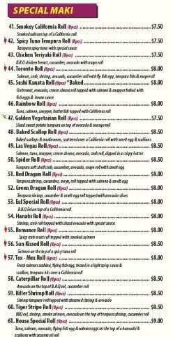 Menu of Sushi Kan photo3